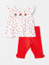 LC Waikiki Crew Neck Sleeveless Printed Baby Girl Blouse and Tights 2-Piece Set